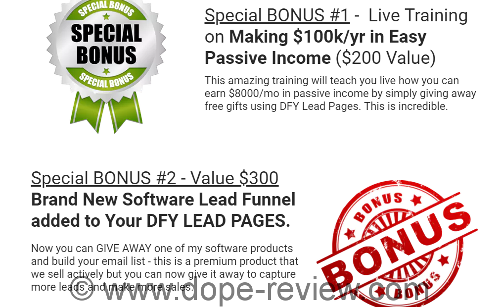 DFY Lead Pages Bonus