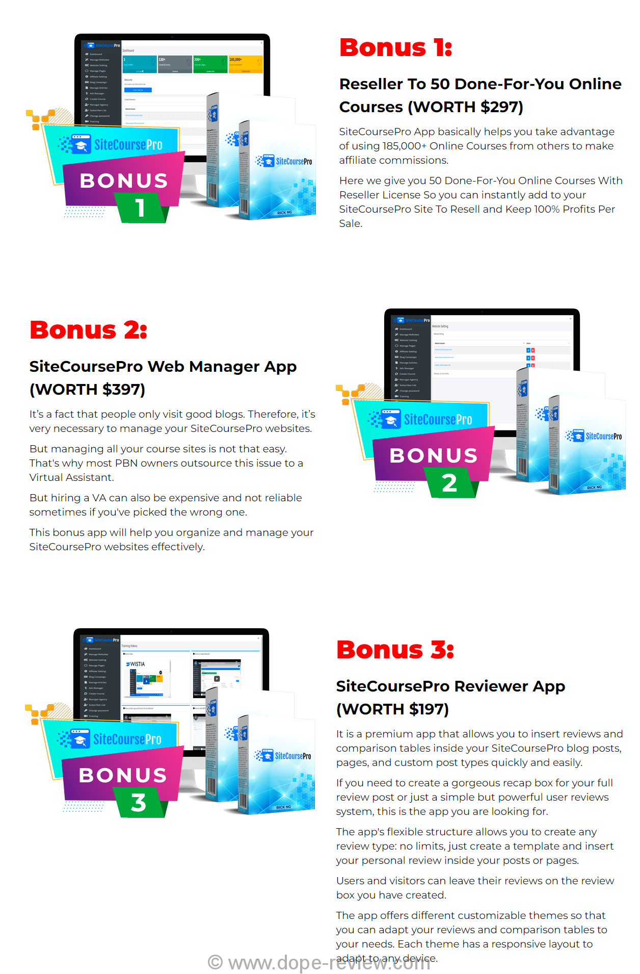 SiteCoursePro Bonus