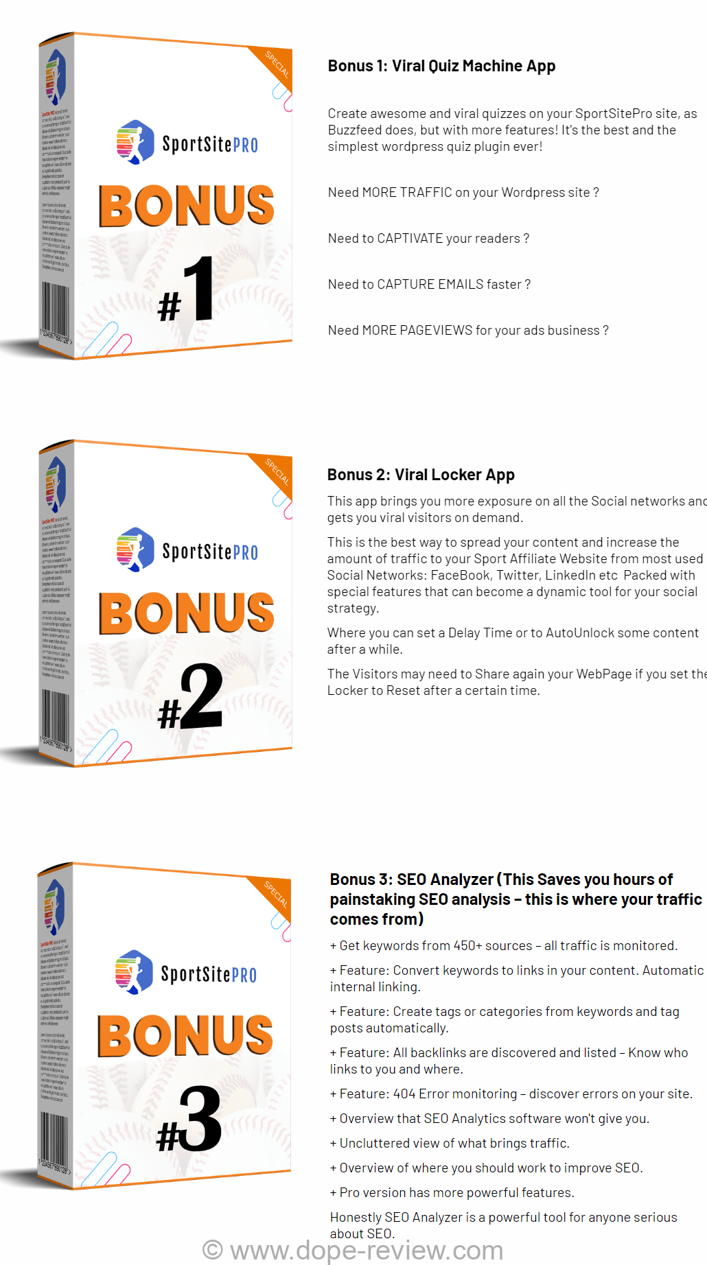 SportSitePro Bonus