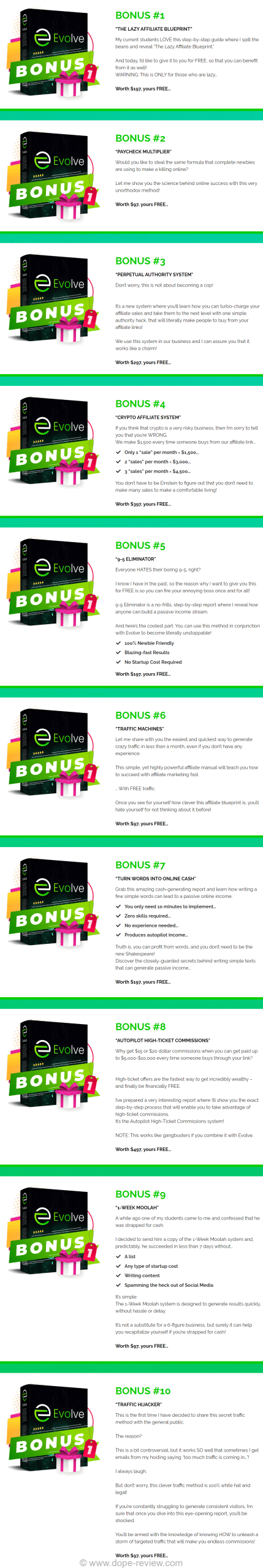 Evolve App Bonus